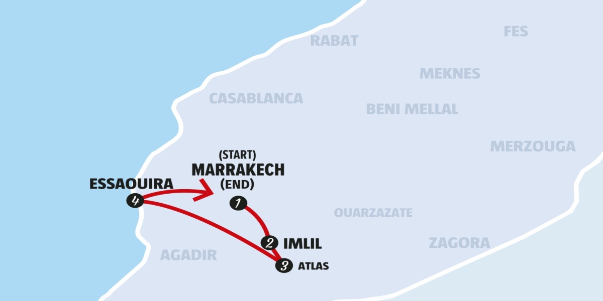 Marrakech, Atlas, Essaouira: A cultural immersion